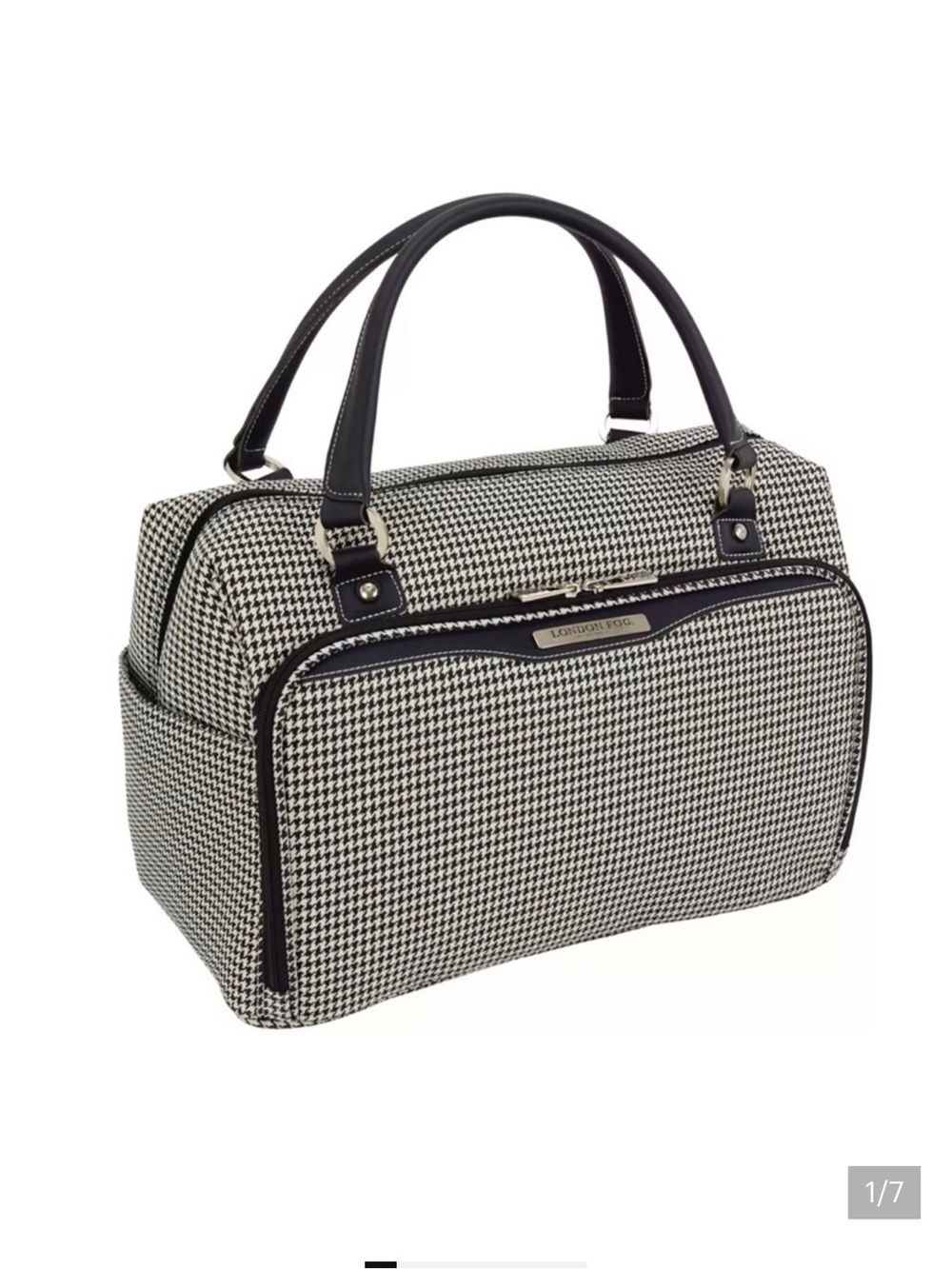 London Fog Oxford Ill Houndstooth Cabin Bag Duffle Bag